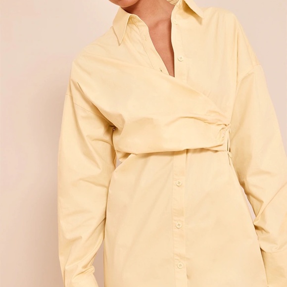 LEMON OVERLAY LONG SLEEVE SHIRT DRESS - Picture 1 of 5